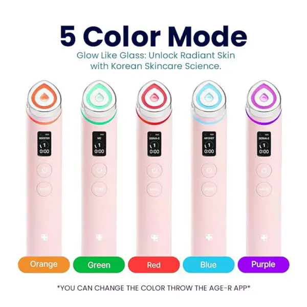 Medicube Age-R Booster Pro Pink: 6-in-1 Real Glass Glow Beauty Massager - Image 3